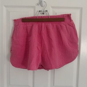 NWT Aerie High Waisted Pool-To-Party Shorts, Pink, Size L